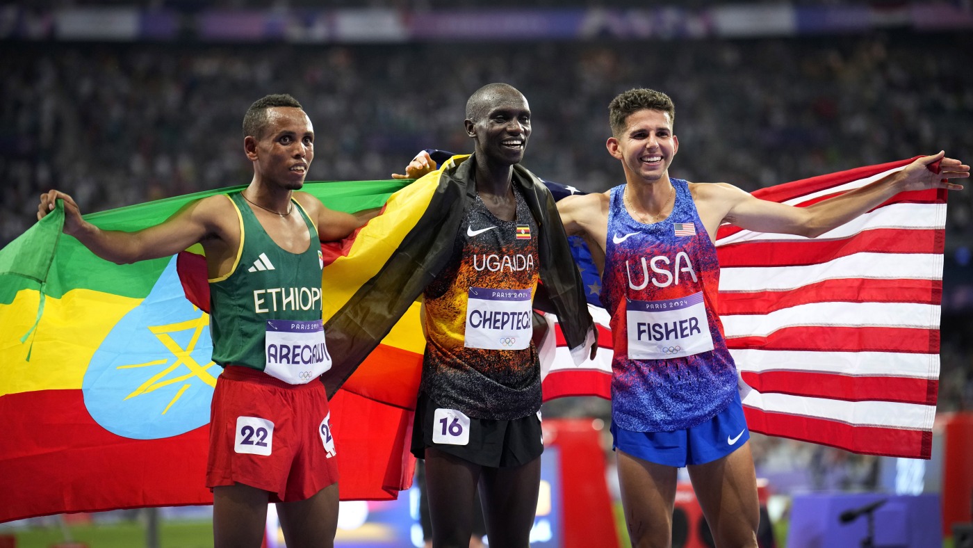 Uganda's Cheptegei breaks Olympic record in distance race, U.S. takes bronze : NPR