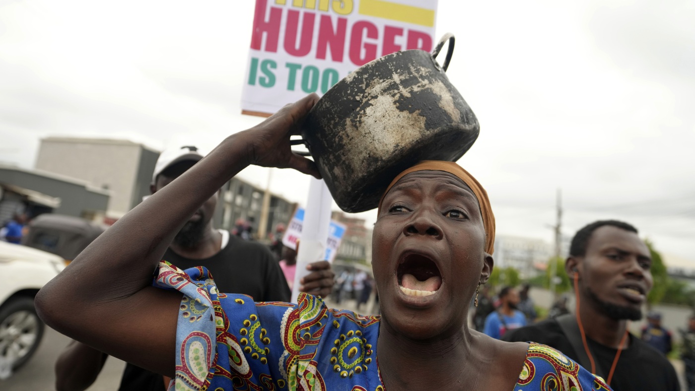 Nigerians take to street in protest over a cost-of-living crisis : NPR