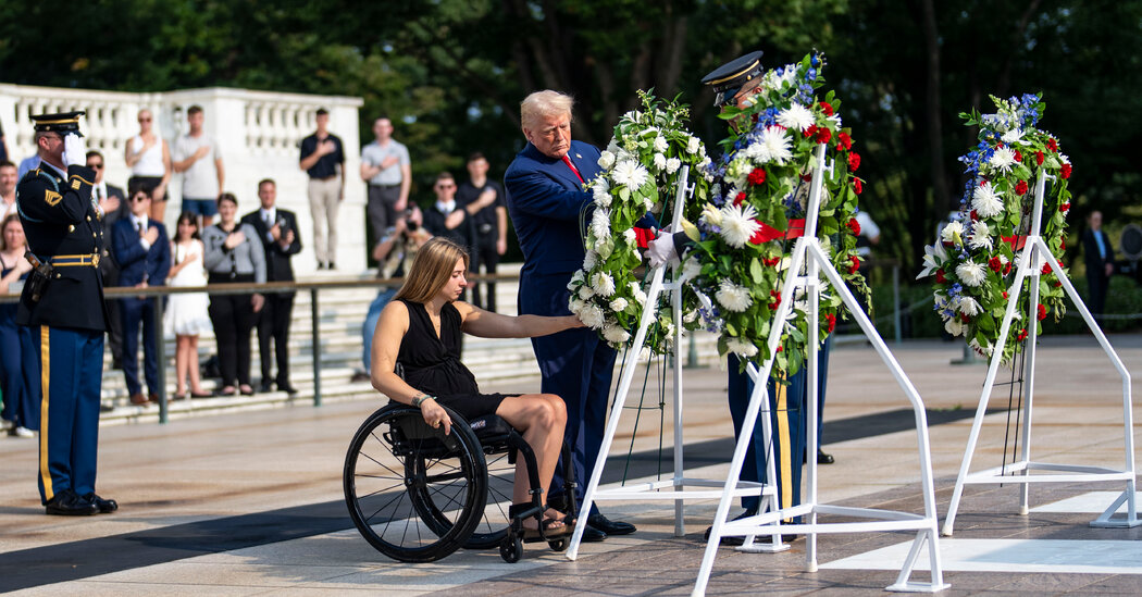 How Partisan Media Covered Trump’s Arlington Visit