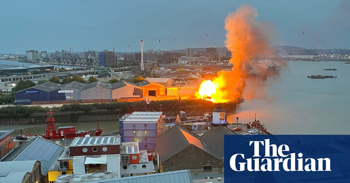 Fire crews tackle blaze after ‘pre-planned’ film set explosions near the O2 | London