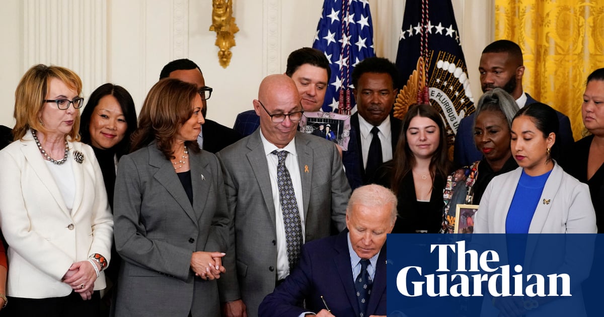 Biden and Harris unveil measure to tackle gun violence amid Trump clash | US gun control