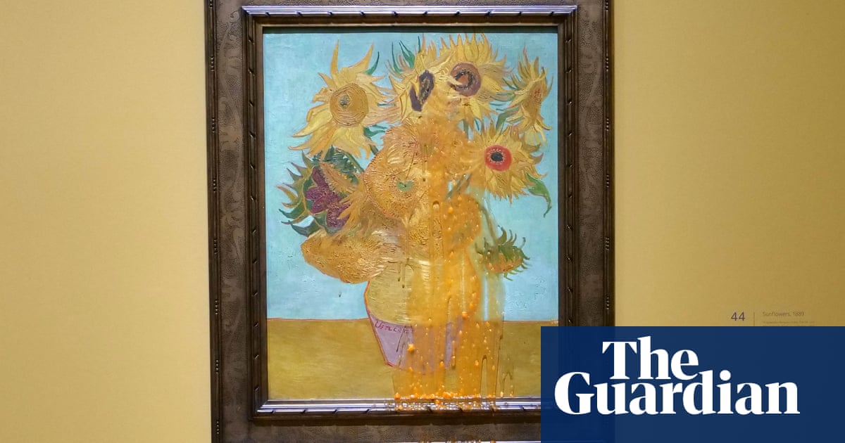 Three Just Stop Oil activists charged after soup thrown at Van Gogh paintings | UK news