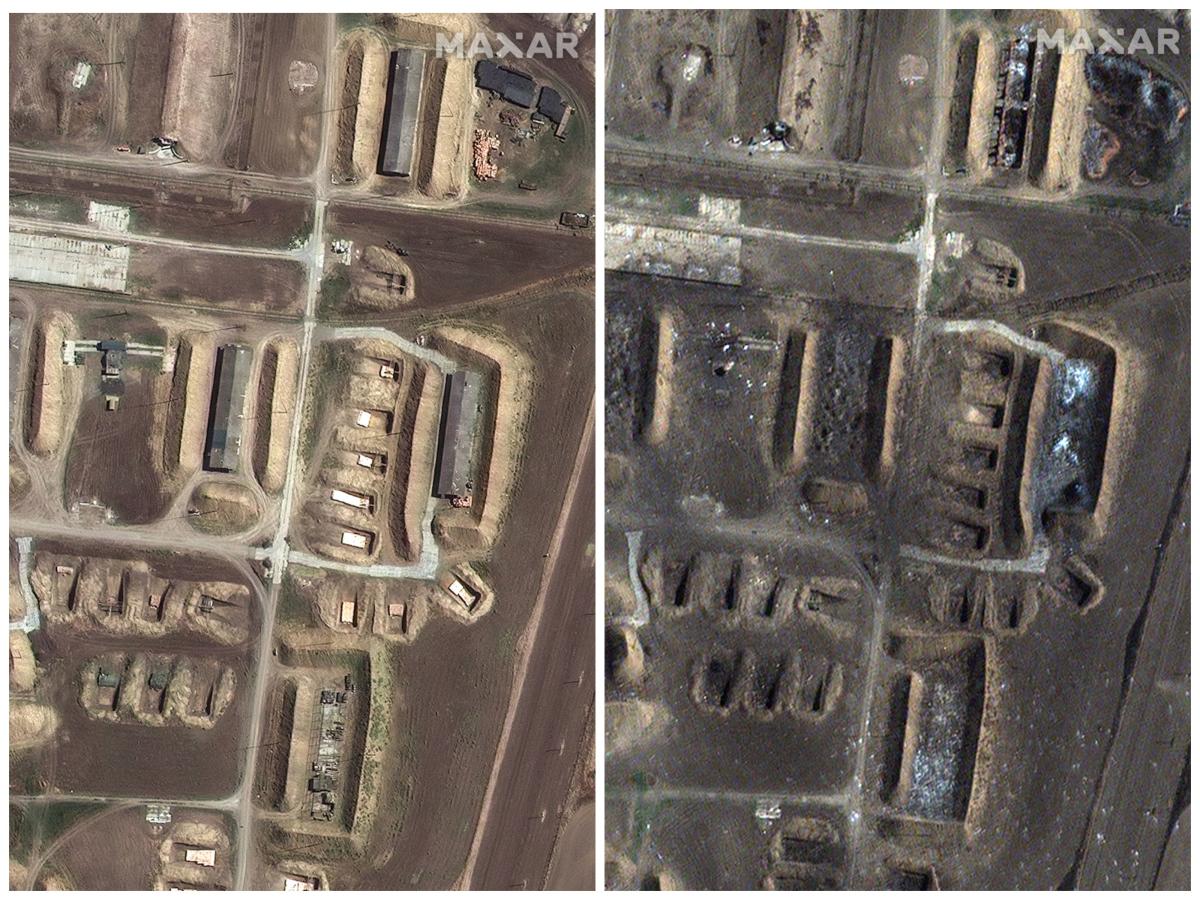 These before-and-after satellite images capture how Ukraine has been wiping out Russian ammo depots