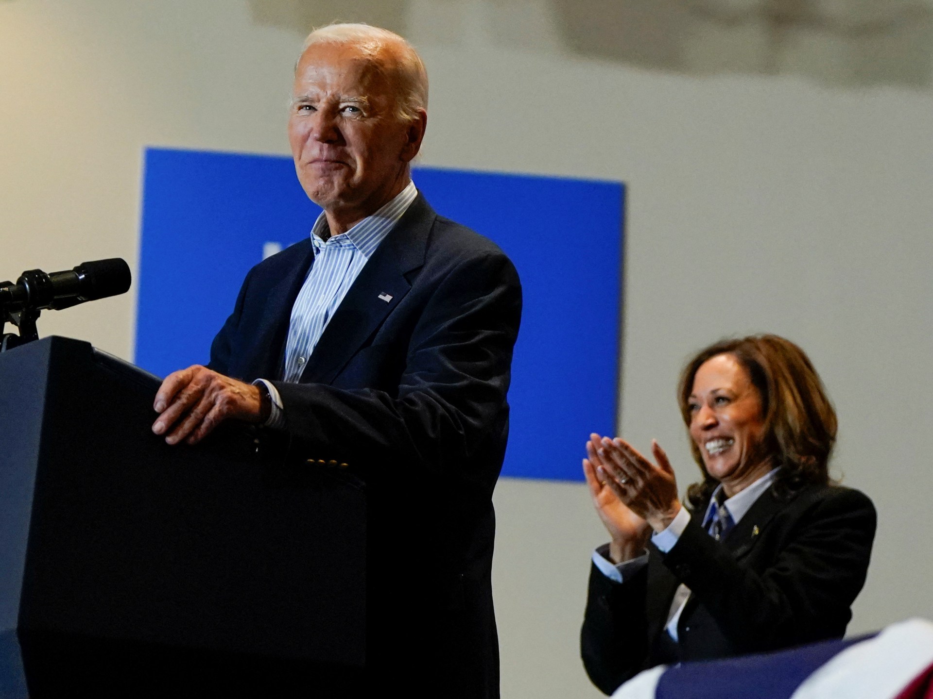 Biden joins Harris at first joint election campaign stop since leaving race | US Election 2024 News