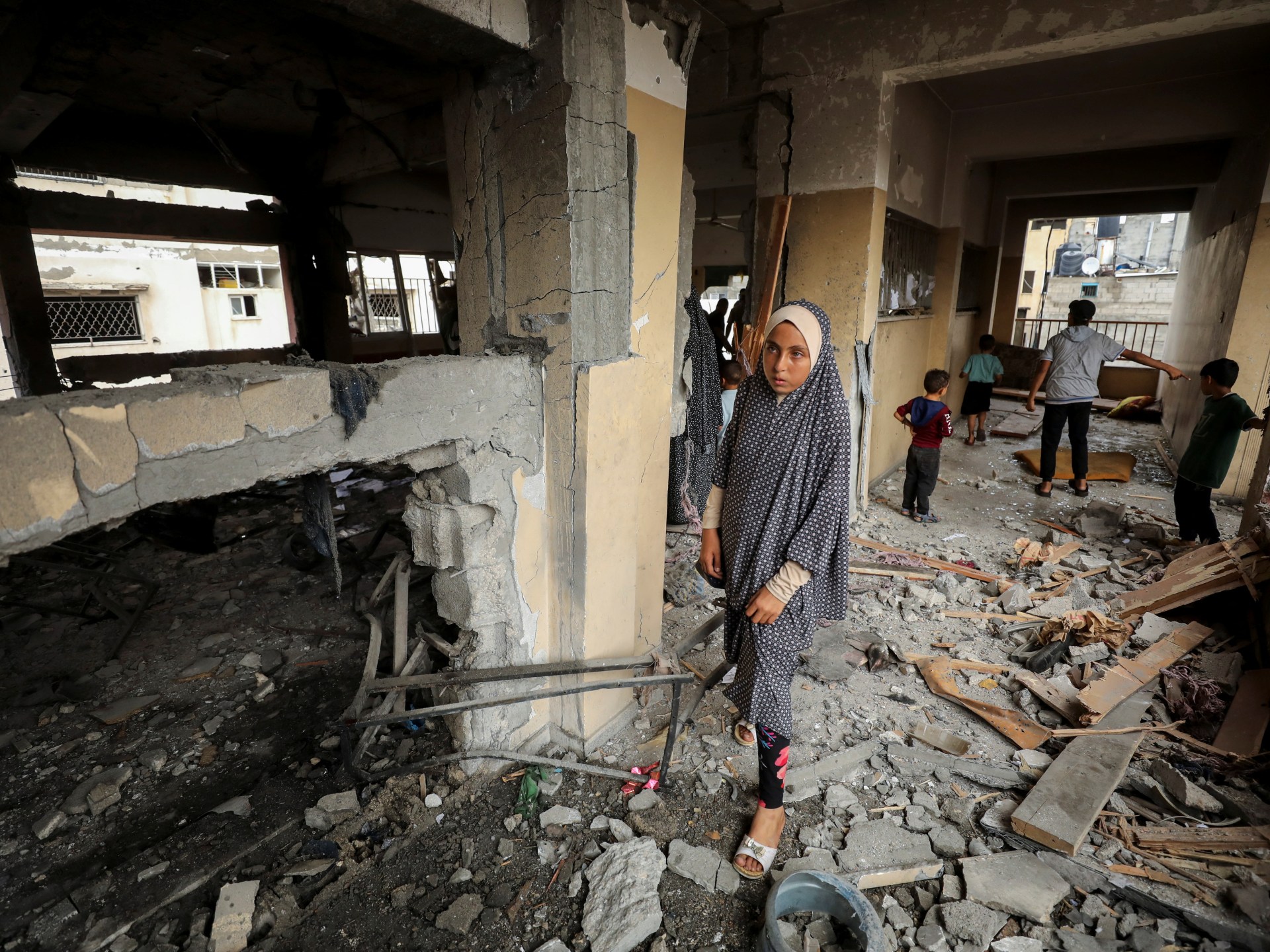 Seven killed as Israel strikes Gaza school sheltering displaced again | Israel-Palestine conflict News