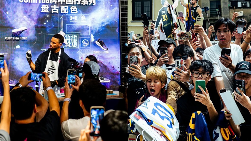 Stephen Curry draws scores of Chinese fans even in face of approaching typhoon