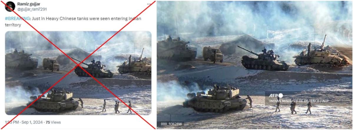 Chinese tanks pictured pulling back from contested border region, not 'invading Indian territory'