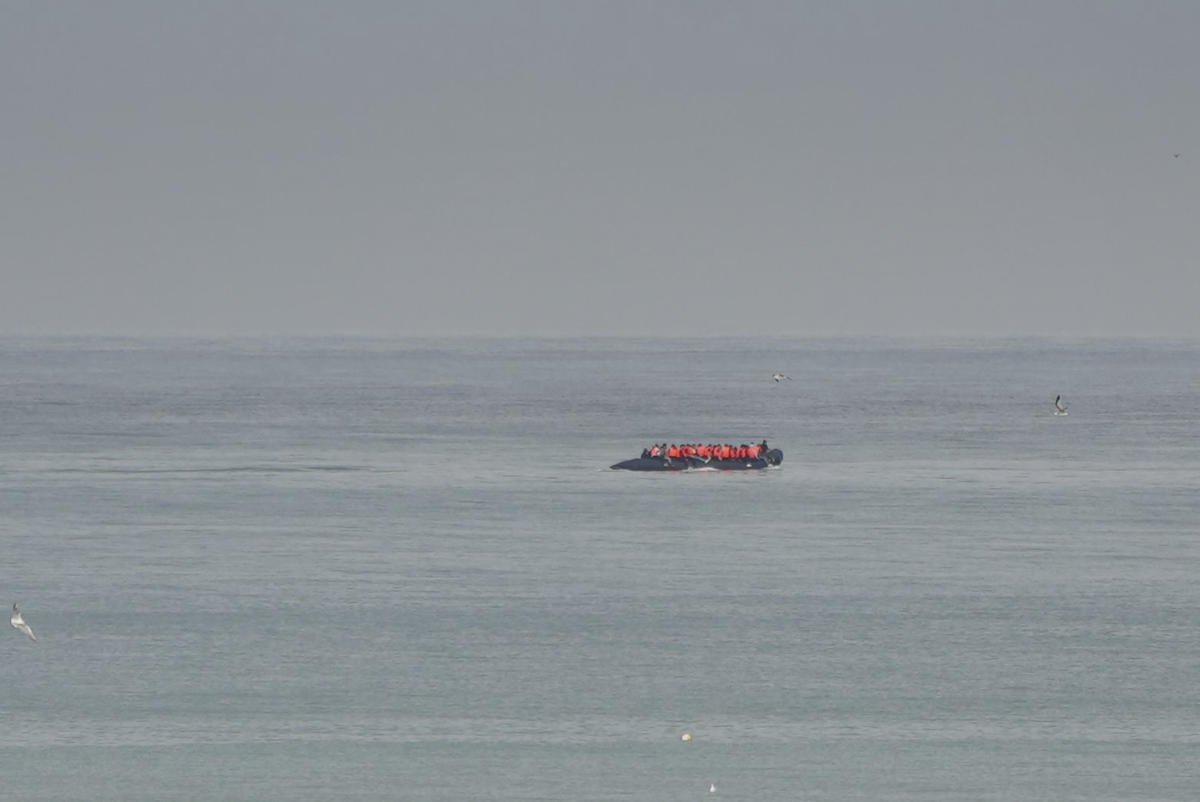 Migrant boat seen trying to make an apparent crossing of English Channel a day after 12 people died