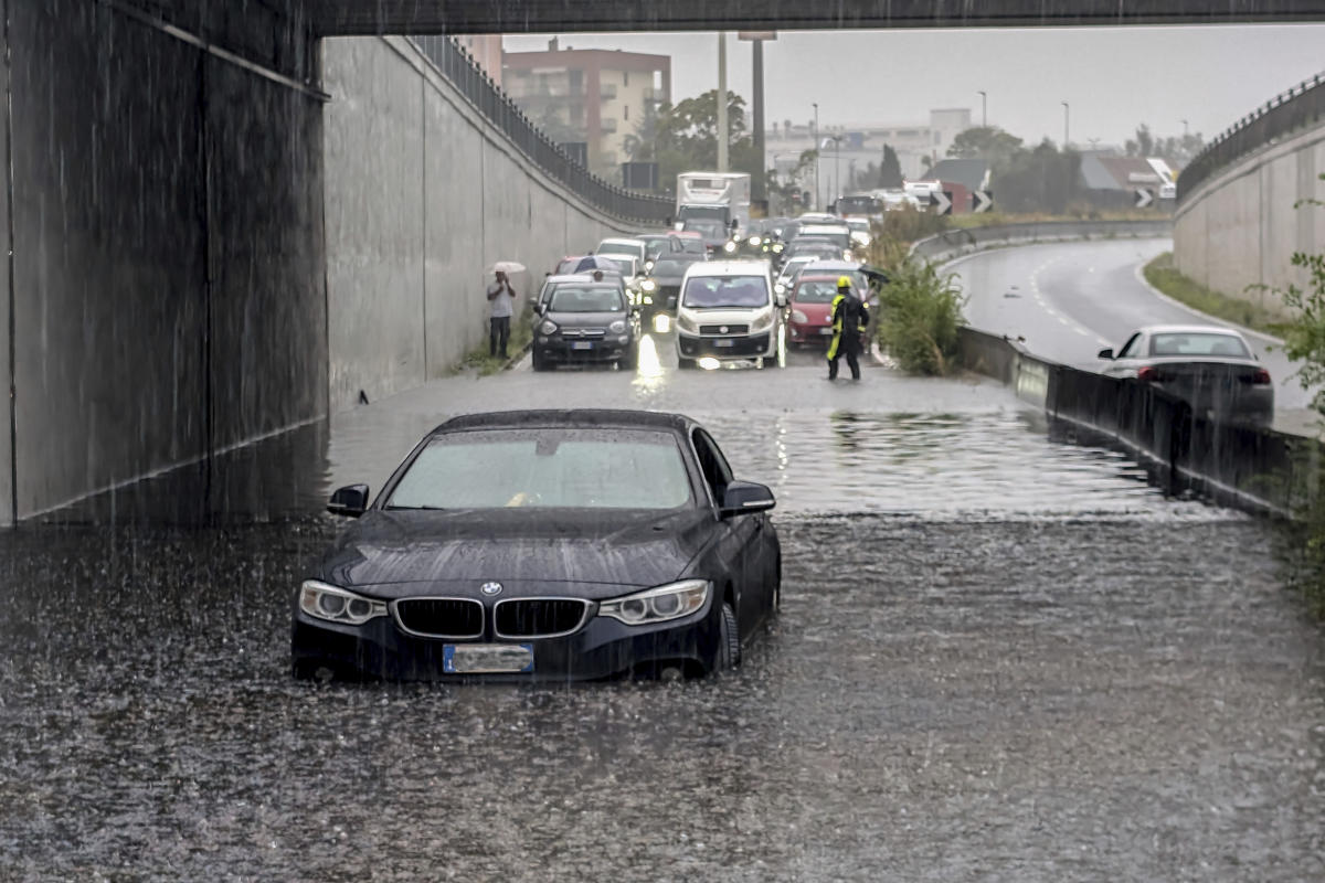 Torrential rains in northern Italy flood Milan and leave a man missing