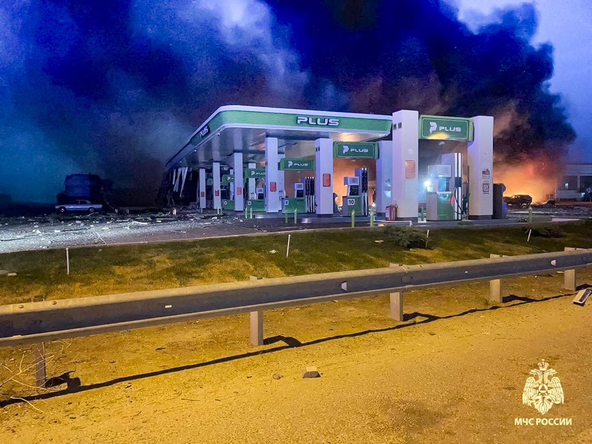 An explosion and an ensuing fire at a service station blast kills 11 in Russia’s Dagestan