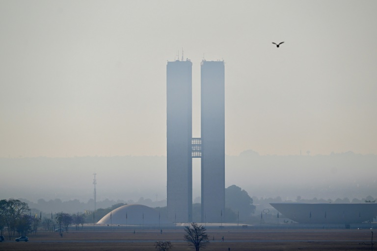 Satellite images from the National Institute for Space Research (INPE), showed 80 percent of Brazil affected by smoke last week (EVARISTO SA)