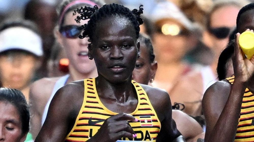 Uganda's Rebecca Cheptegei in action during the women's marathon final