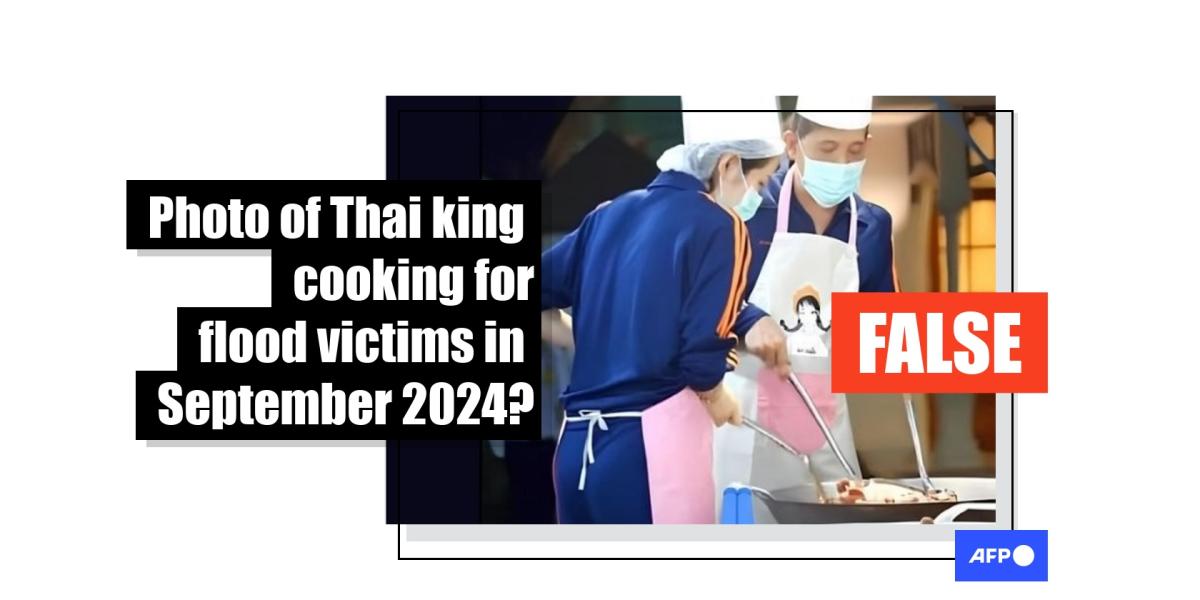 Old photo of Thai king cooking taken during Covid-19 pandemic, not after flooding in September 2024