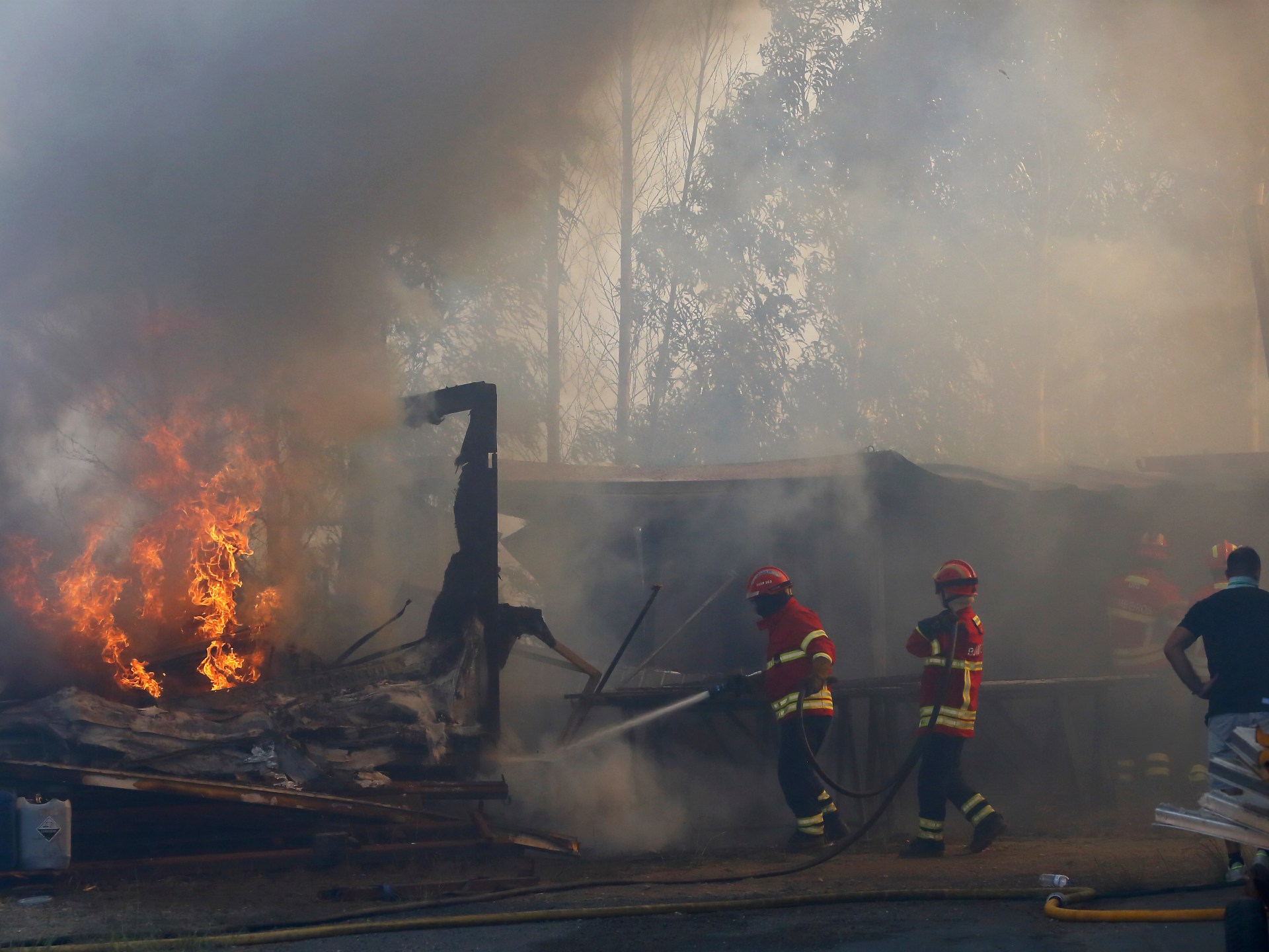 Three firefighters die as Portugal battles dozens of wildfires | Climate Crisis News