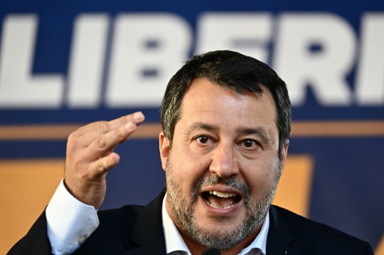 Salvini has repeatedly used attacks against illegal immigration to boost his political capital (GABRIEL BOUYS)