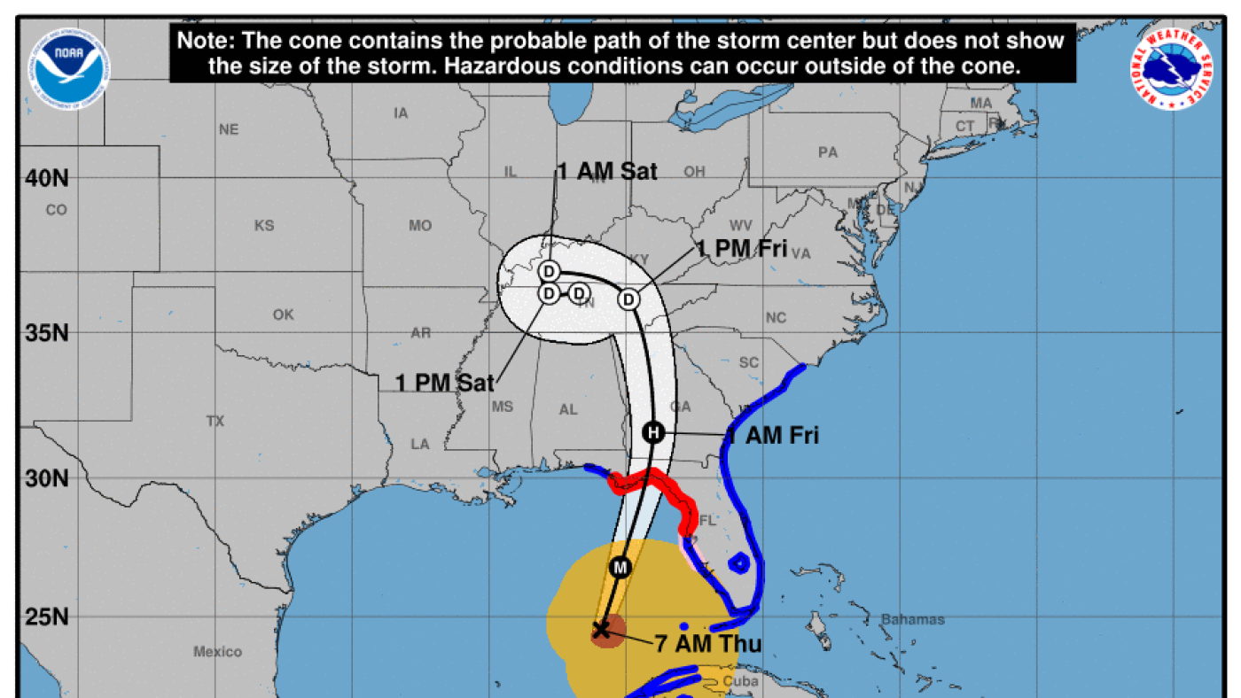 Hurricane Helene nears Florida, threatens southeastern states : NPR