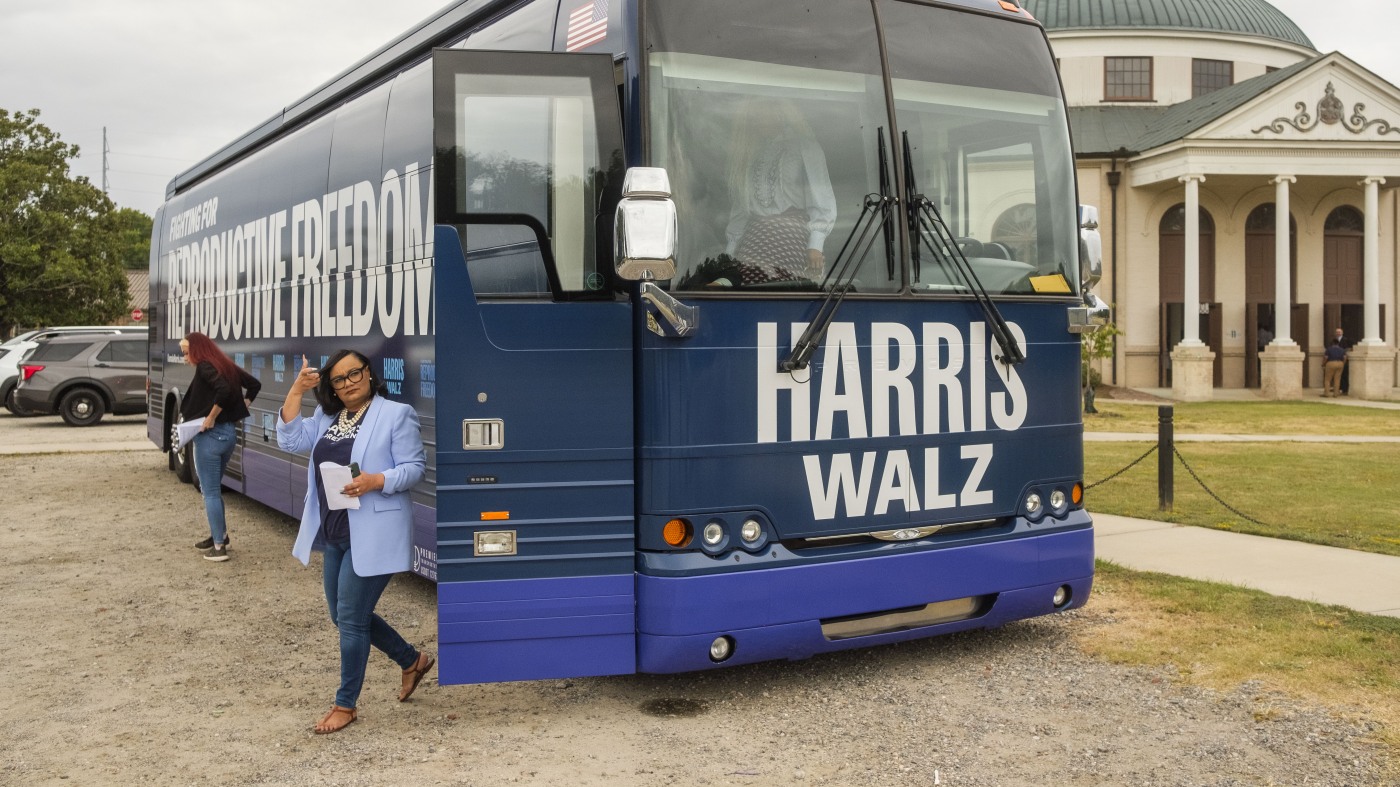 Harris campaign launches 'Reproductive Freedom' bus tour in key states : NPR