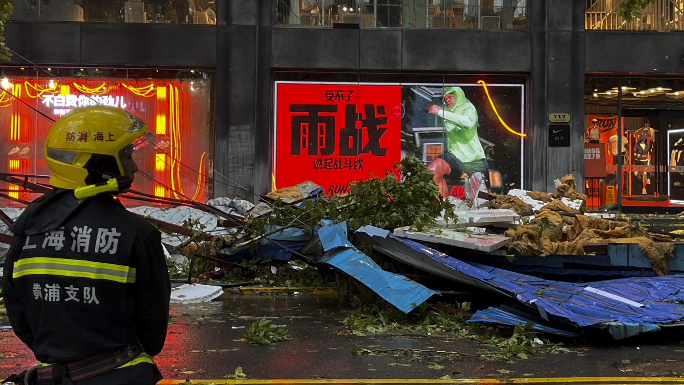 Shanghai hit by strongest typhoon since 1949 : NPR