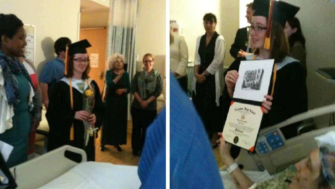 She couldn't go to her daughter's graduation, so the hospital brought it to her : NPR