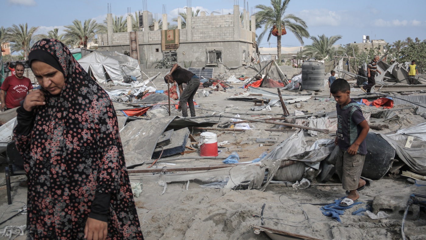 Israeli strike on Gaza humanitarian zone kills at least 19 : NPR