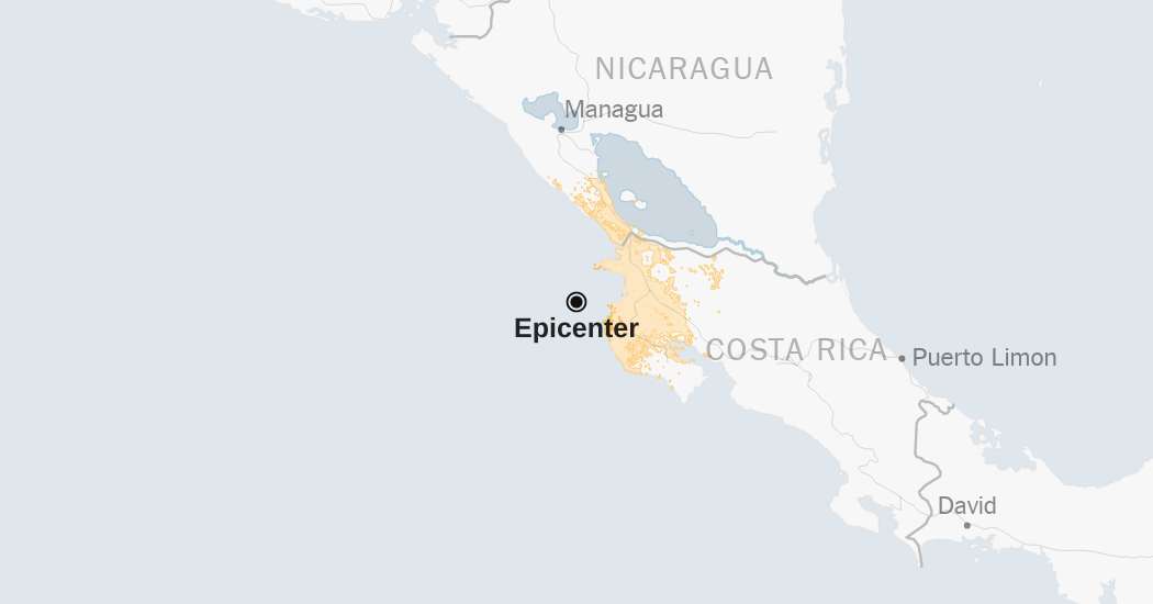 Map: 6.2-Magnitude Earthquake Strikes Near Costa Rica