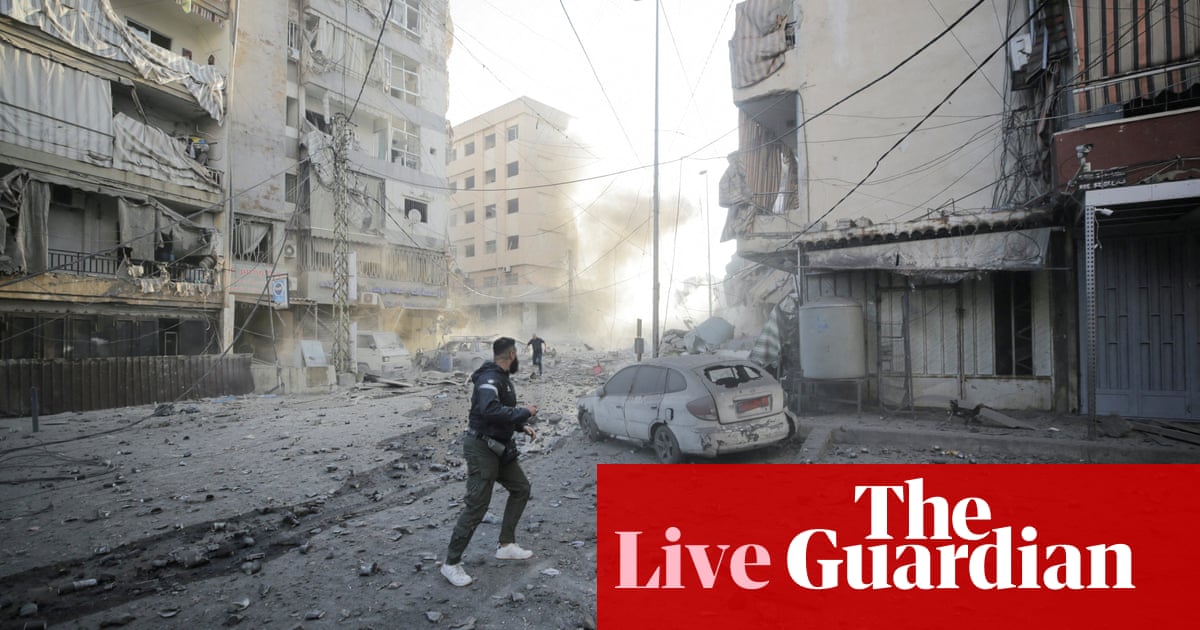 Middle East crisis live: Israel launches fresh strikes on Beirut amid clashes with Hezbollah near Lebanese border | Israel