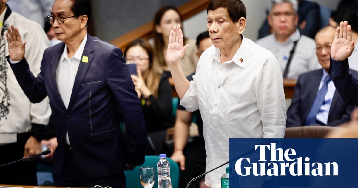 Duterte tells Philippines ‘war on drugs’ inquiry he kept a death squad | Philippines