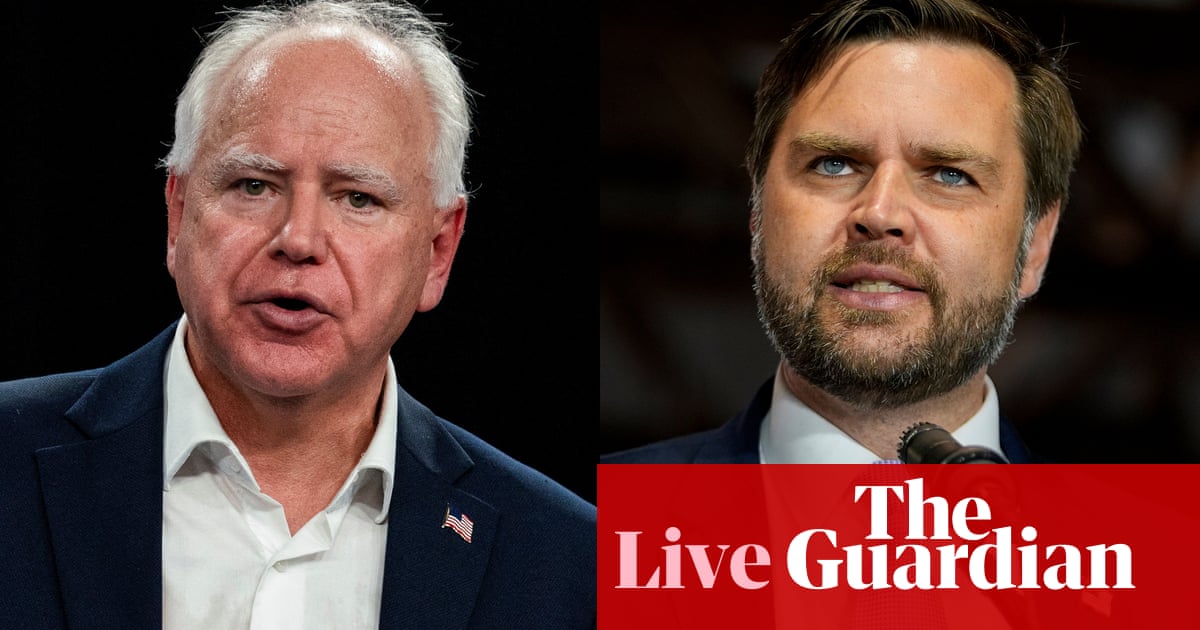 US elections: Tim Walz and JD Vance to face off in VP debate – live updates | US elections 2024