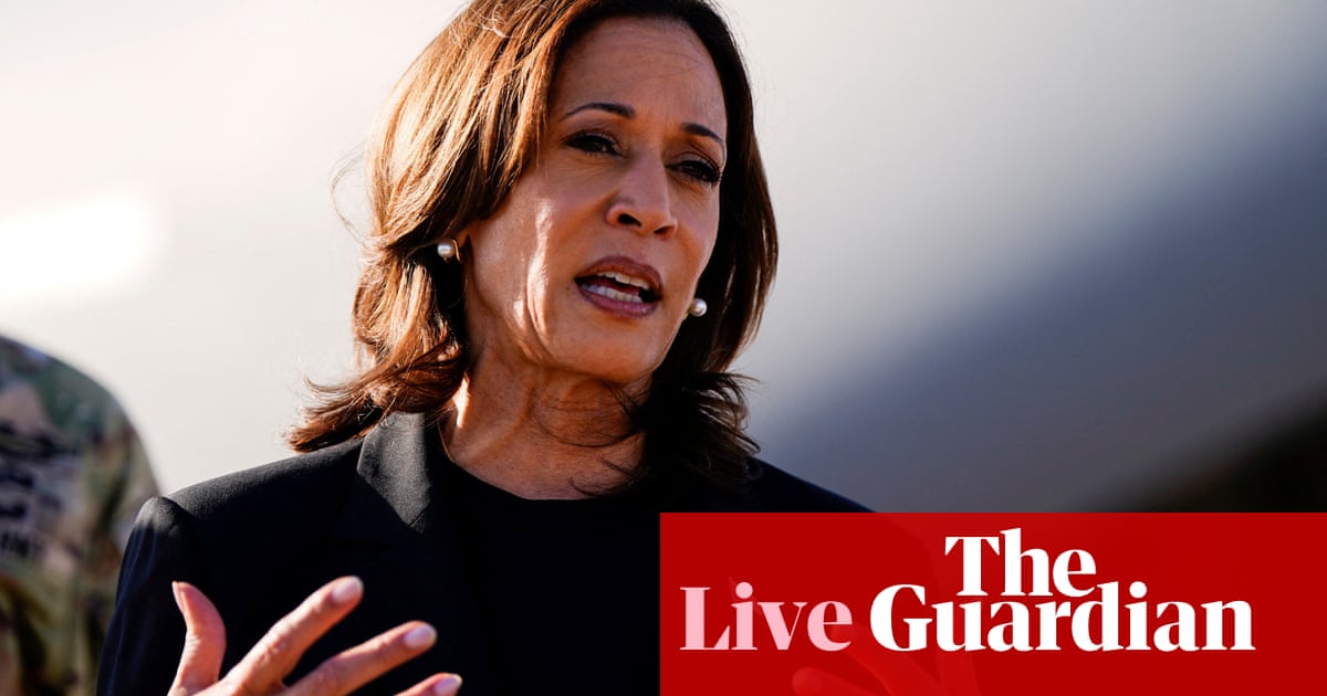 Kamala Harris seeks to gain election edge over Donald Trump with media blitz – US politics live | US news