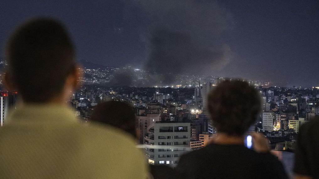 Smoke rises after Israeli warplanes target the Dahieh district, located south of the capital Beirut, with a series of air strikes on October 01, 2024.