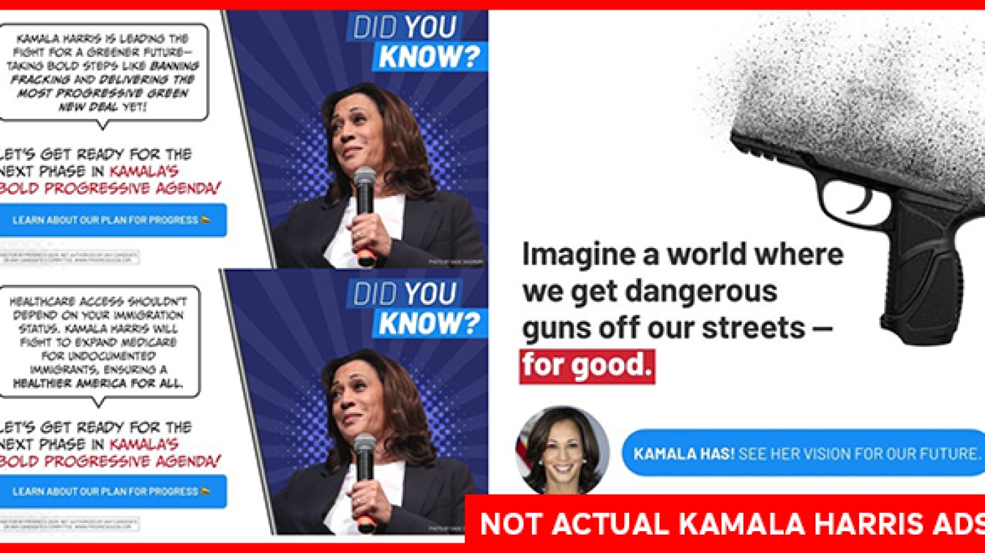 Elon Musk-backed group posting fake Kamala Harris ads on Facebook : NPR