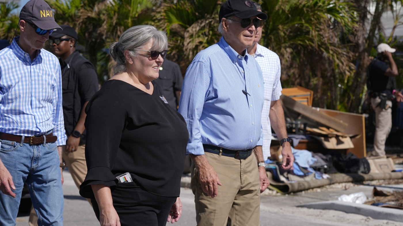 Biden surveys Milton damage in Florida : NPR