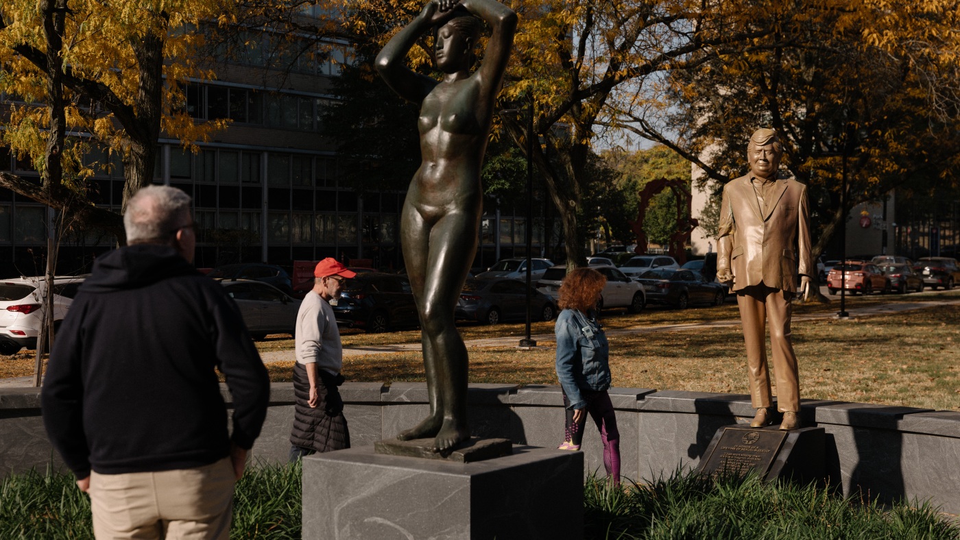 Trump statues appear in D.C., Philadelphia and Portland : NPR