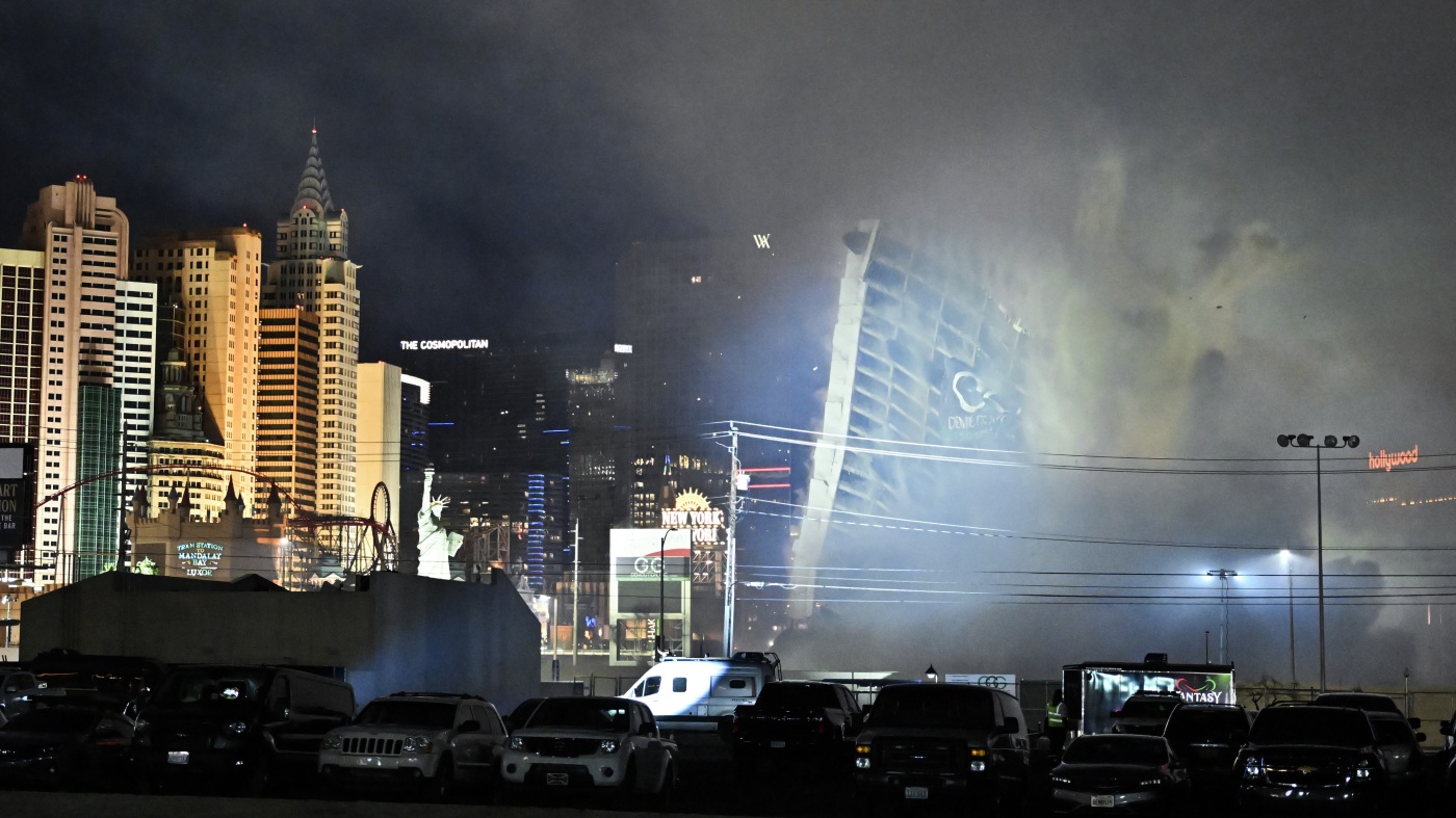 The famed Tropicana casino comes down in Las Vegas : NPR