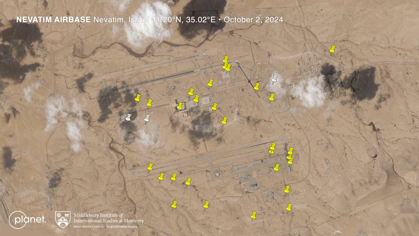 Satellite images show dozens of Iranian missiles struck near Israeli Air Base : NPR