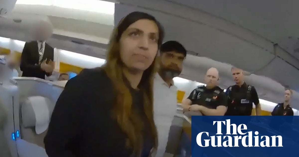 Footage shows arrest of Sara Sharif’s alleged killers on plane from Pakistan | UK news