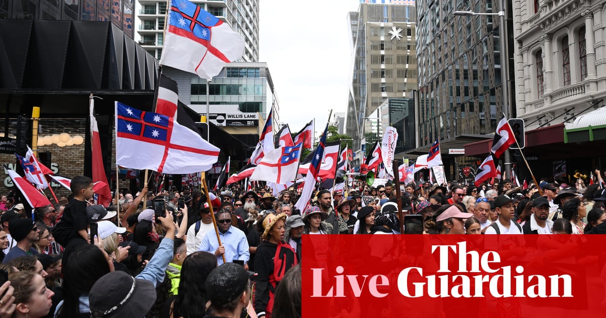 Tens of thousands march to New Zealand parliament to protest controversial Māori treaty bill – live | New Zealand