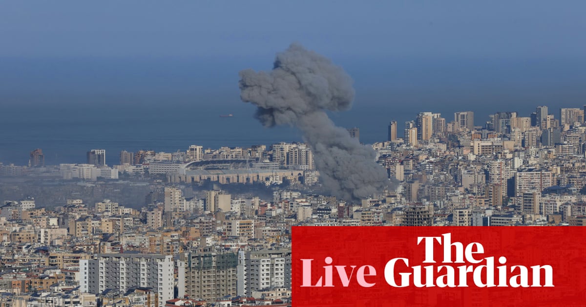 Middle East crisis live: Paramedics reported killed in Israeli attack on Lebanon as IDF orders evacuation of Beirut suburb | Middle East and north Africa