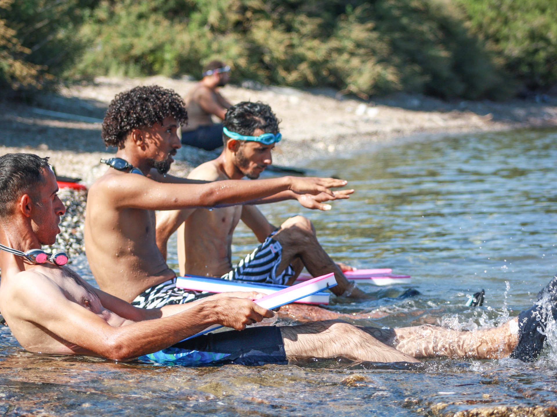 Facing the fear of water: Refugees learn to swim in Lesbos | Refugees