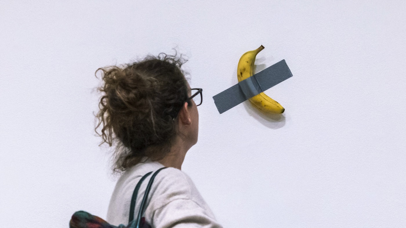 A duct-taped banana sells for $6.2 million at an art auction : NPR