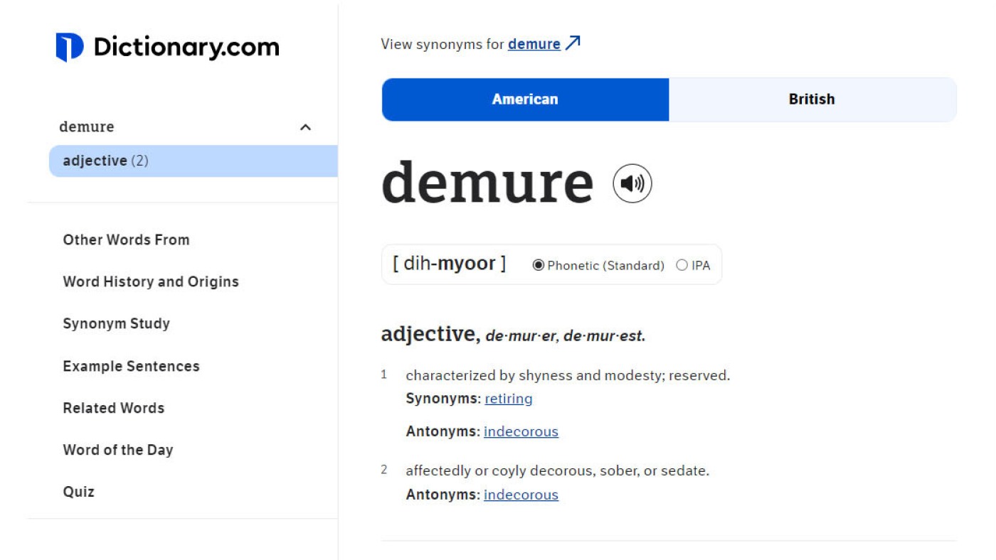 'Demure' is Dictionary.com's word of the year : NPR